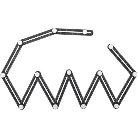 BEBUSINGOTO Règle de mesure multi-angle, outil de rapporteur à 12 côtés, outil de gabarit amélioré, localisateur en alliage d'aluminium (1/5)