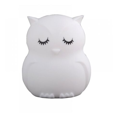 BEBUSINGOTO Veilleuse, lampe de chevet pour enfants/enfants, luminosité et couleur réglables, commande tactile + télécommande - Chouette moyenne (1/5)