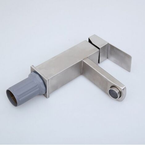 BEBUSINGOTO Robinet de salle de bain Robinet de lavabo Robinet de lavabo Mitigeur carré Mitigeur monocommande Robinet de lavabo Acier inoxydable Salle de bain Robinet de salle de bain Brossé (1/5)