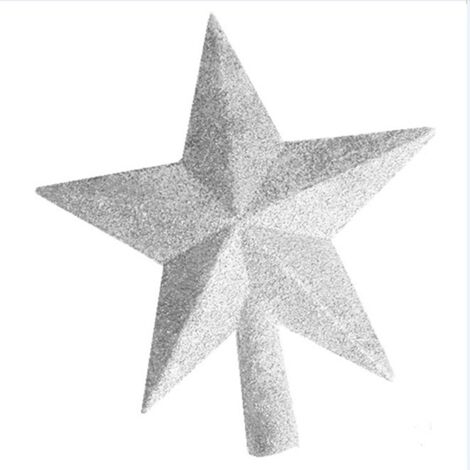 BEBUSINGOTO (1514,52cm, argent) Décoration de Noël en forme d'étoile à paillettes pour sapin de Noël (1/5)