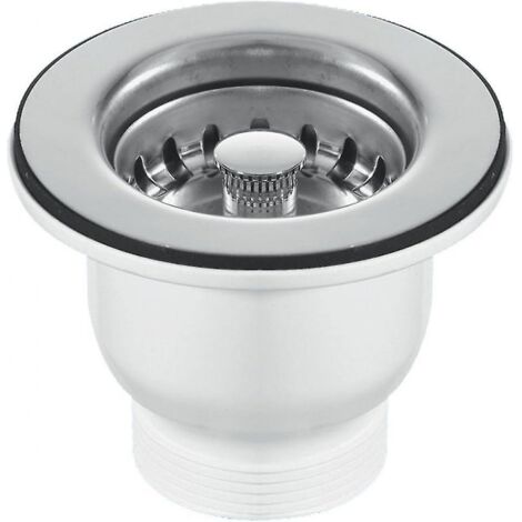 BEBUSINGOTO Bonde de vidange pour évier Belfast chromée de 85 mm - Compatible avec un trou de 60 mm (1/5)