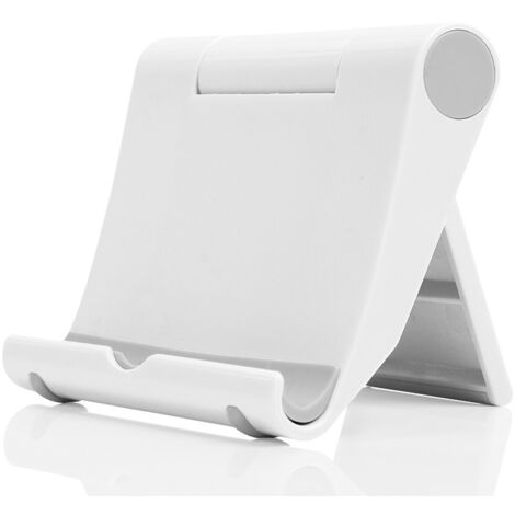 BEBUSINGOTO Support de téléphone portable réglable pour bureau, support de téléphone portable compatible avec la plupart des iPhone, Samsung et autres smartphones - Blanc (1/5)