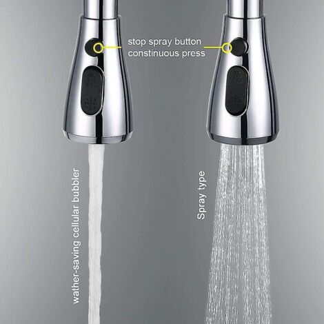 Robinet de douche avec bouton d'arrêt de cuisine à pulvérisation rétractable (1/3)