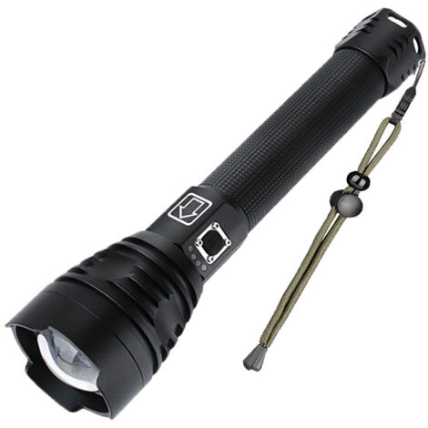 BEBUSINGOTO XHP90 lampe de poche à lumière forte en alliage d'aluminium USB charge directe zoom télescopique P90 lampe de poche à lumière forte
