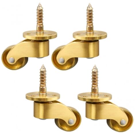 BEBUSINGOTO Ensemble de 4 roulettes universelles en laiton massif, roues de meubles pivotantes à 360 degrés, roulettes de meubles 22x57mm (diamètre hauteur) (1/5)