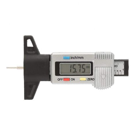 BEBUSINGOTO Jauge de profondeur d'inspection de balance de pneu numérique Lcd professionnelle en outil de mesure de bande de roulement de 0 à 25.4mm 0.01mm (1/5)