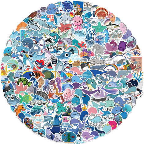 BEBUSINGOTO Lot de 200 autocollants mignons en vinyle coloré pour bouteilles d'eau, ordinateur, skateboard, téléphone, ordinateurs portables, autocollants mignons imperméables (1/5)