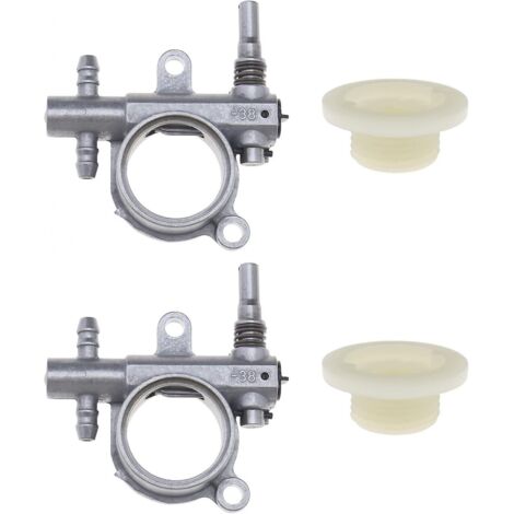 BEBUSINGOTO Pompe à huile pour tronçonneuse, 2 pièces, avec engrenage à vis sans fin, Compatible avec le remplacement de la scie à chaîne 25cc/38cc pour les outils électriques d'extérieur (1/5)