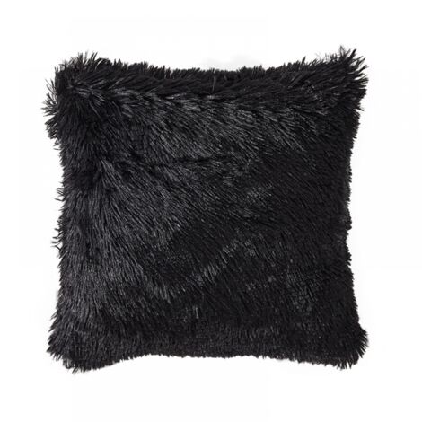 BEBUSINGOTO Lot de 4 x Housses de Coussin 40 x 40 cm Carré Longue Fibre Douce Canapé Maison Canapé Réversible Ensemble, Gris Anthracite (1/3)