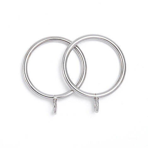 BEBUSINGOTO 20 Pièces Anneaux de Rideau, Anneaux de Suspension en Métal de Rideaux pour Rideaux et Tringles, 38mm Diamètre Intérieur (Argent)