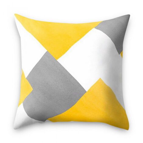BEBUSINGOTO Lot de 4 housses de coussin de canapé épaisses en polyester jaune moutarde à imprimé géométrique avec fermeture à glissière dissimulée 18 x 18 pouces