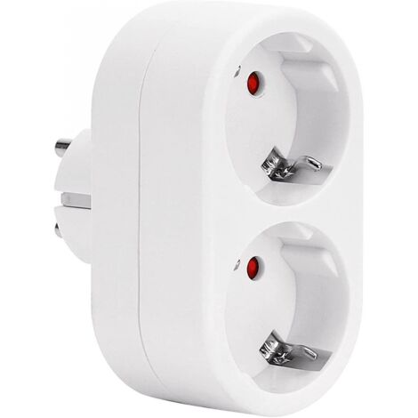BEBUSINGOTO Prises électriques, multiprise murale 2 en 1 avec protection contre les surtensions, 16a, blanc (1/5)