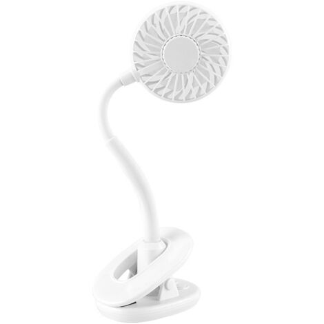 BEBUSINGOTO Ventilateur USB à clipser, mini ventilateur flexible, ventilateur électrique de bureau personnel, blanc (1/5)