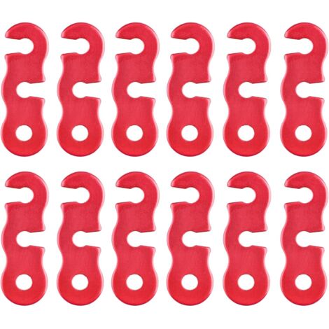 BEBUSINGOTO Tendeur de Corde Camping en Alliage d'Aluminium Ajusteur de Corde Tendeurs pour Tente Bâche Randonnée (Rouge - 12 Pièces) (1/5)