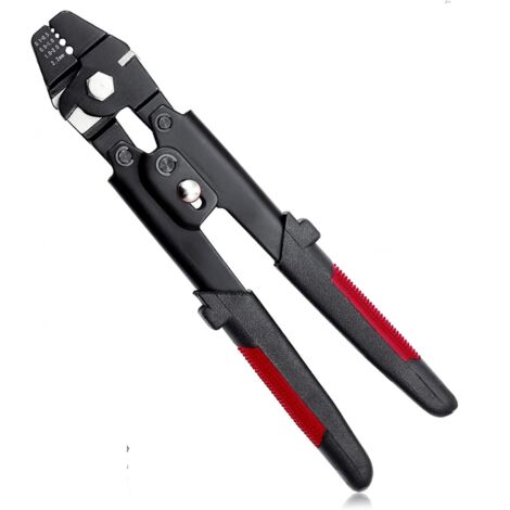 BEBUSINGOTO Pince à sertir 10 pouces – Pince de pêche en acier – Outil de sertissage en cuivre et aluminium – Manchons à sertir 0,1-2,2 mm (1/5)