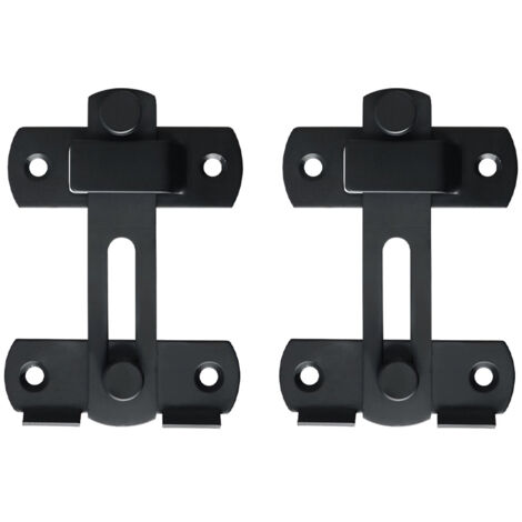 BEBUSINGOTO (Deux, noirs) serrures de porte coulissante en acier inoxydable, loquets de porte battante avec vis pour portes, fenêtres, armoires et jardins (1/5)