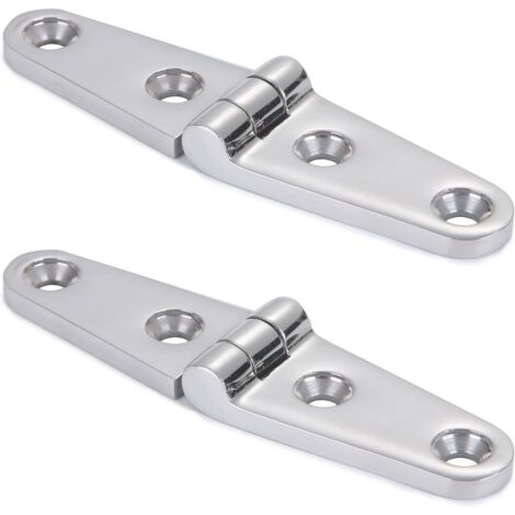 BEBUSINGOTO Charnières de meuble polies par miroir de charnière de porte d'acier inoxydable pour le Charnières bateau marin SUS316 101.5mm26mm 2pièces (1/4)