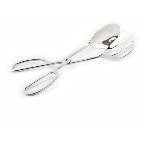 BEBUSINGOTO KitchenKitchen Pinces de cuisine en acier inoxydable pour buffet, ustensiles de service, pinces pour barbecue à salade, pinces de service robustes pour frire, cuisiner, 25,4 cm