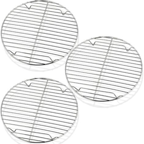 BEBUSINGOTO Grille de cuisson ronde (lot de 3), grilles de cuisson vapeur en acier inoxydable pour la cuisine, friteuse à air, marmite à bouillon et mise en conserve (1/4)