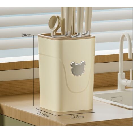 BEBUSINGOTO Bloc à couteaux multifonction pour cuisine, organiseur de couteaux compact et peu encombrant pour plan de travail (1/3)