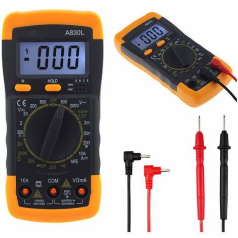 BEBUSINGOTO A830L Multimètre numérique LCD AC/DC Ampèremètre Voltmètre Testeur Mètre avec rétroéclairage (1/5)