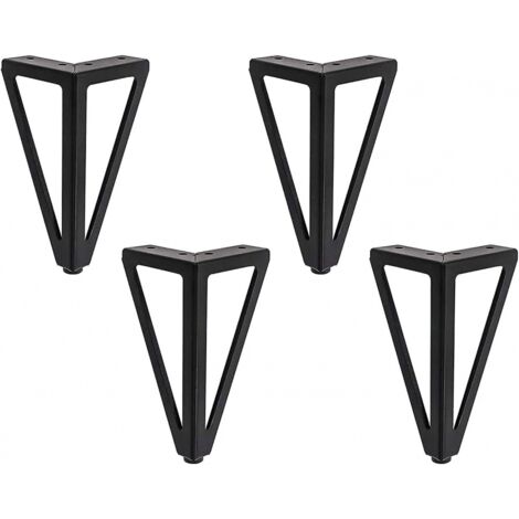 BEBUSINGOTO 4 paquets de pieds de meubles, en métal, pieds de meubles noirs de 15 cm (15 cm, noir) (1/5)