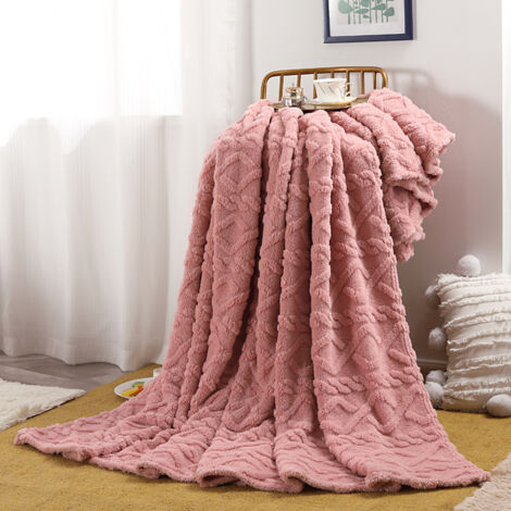 BEBUSINGOTO Couverture polaire douce et chaude 70 x 100 cm pour l'hiver, couverture rayée pour l'automne, multifonctionnelle, pour chaise, lit, canapé et salon (1/4)