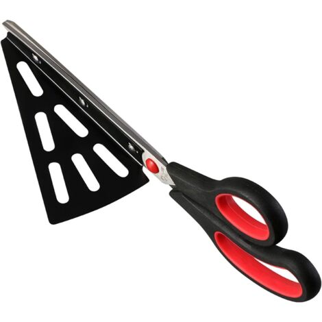 BEBUSINGOTO Ciseaux à Pizza en Acier Inoxydable de 28cm, Cuisine Cisailles en Ciseaux avec Pelle Pizza détachable, (Multi-fonction pas seulement pour pizza) Gadget de cuisine(Rouge) (1/5)