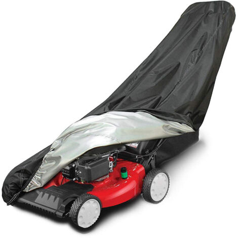 BEBUSINGOTO Housse pour tondeuse à gazon, Housse Tondeuse Etanche Anti-Poussière et anti-UV , avec cordon de serrage et sac de rangement, 193 x 112 x 64 cm,noir (1/5)
