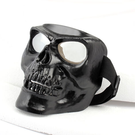 BEBUSINGOTO casque de moto lunettes d'équitation avec écran facial amovible lunettes chaudes anti-buée amovibles filtre buccal sangles de protection réglables rétro bullet combat motocross (1/4)