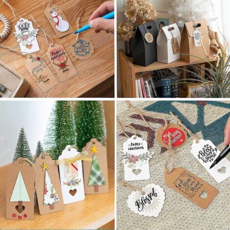 Cartes Étiquettes en Papier Kraft en Forme de Cœur Cartes Amour Décors de Magasin Étiquette Vitrine Accessoires de Magasin Fournitures Personnalisées Saint-Valentin Rouge