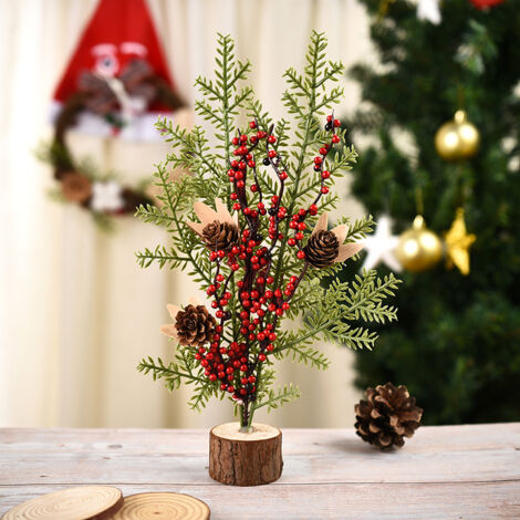 BEBUSINGOTO Décoration de sapin de Noël Petits ornements Fenêtre Mini sapin de Noël Cadeaux 27CM A (1/4)
