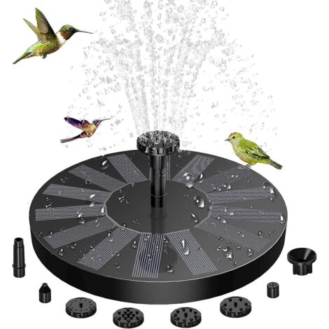 BEBUSINGOTO Piscine solaire de pompe de fontaine solaire flottante extérieure avec 6 buses, utilisée pour le bain d'oiseaux, l'étang, la piscine, la cour, la décoration de jardin (1/5)
