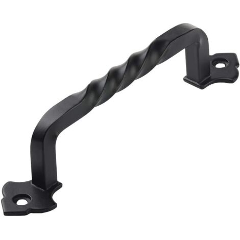 BEBUSINGOTO Poignée tournante noire rustique de 15 cm (6 po) pour armoire - Entraxe des trous : 128 mm (1/4)