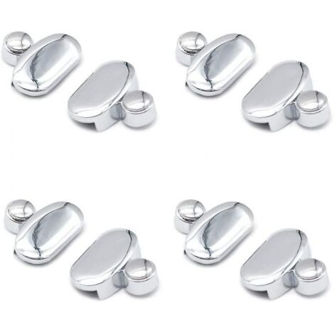 BEBUSINGOTO Paquet de 8 supports en verre pour miroir de salle de bain avec pince à verre, support d'étagère ovale en alliage de zinc chromé (1/5)