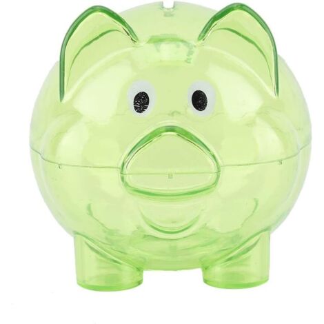 BEBUSINGOTO Tirelire, en plastique transparent mignon créatif couleur dessin animé cochon banque d'argent boîte d'économie d'argent beaux ornements de meubles adaptés aux cadeaux (vert)