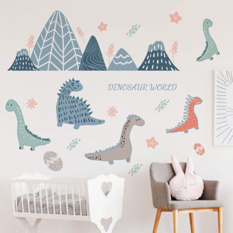 BEBUSINGOTO Un lot de Stickers Muraux pour Chambre d'Enfant Dinosaures Autocollant Mural Décoration pour Chambre d'Enfant Garçon Fille Crèche Garderie