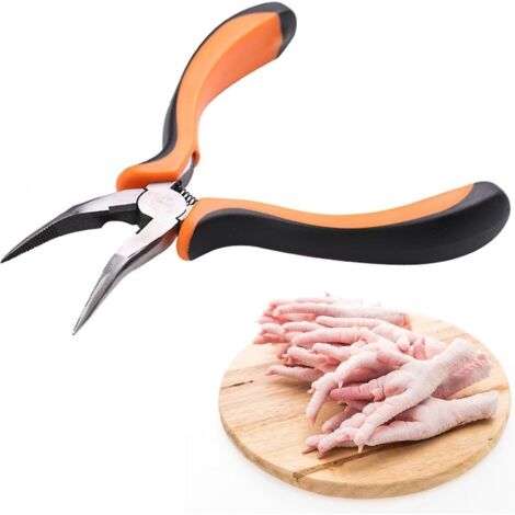 BEBUSINGOTO Pince désossée pour pieds de poulet en acier au carbone, dissolvant d'os portable, désossage polyvalent pour plumer la salle à manger, enlever les pinces désossées de cuisson (1/5)