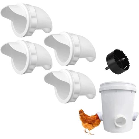 BEBUSINGOTO Kit d'alimentation professionnel imperméable pour volaille - Outils spéciaux pour l'élevage de poules et canards - Pour seaux/tonneaux/bacs/abreuvoir (1/4)