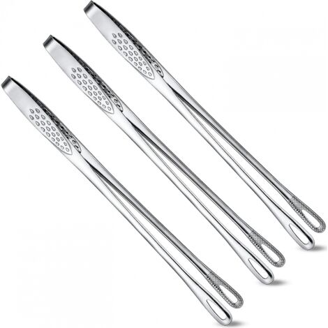 BEBUSINGOTO Pinces à gril en acier inoxydable, 3 pièces, pinces à aliments de cuisine (11 po) (1/5)