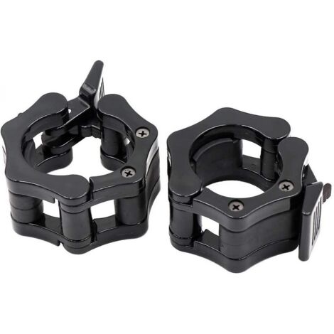 BEBUSINGOTO Paquet de 2 pinces à haltères olympiques 2 ", verrous à dégagement rapide pour le sport, l'haltérophilie, l'entraînement physique, noir (1/5)