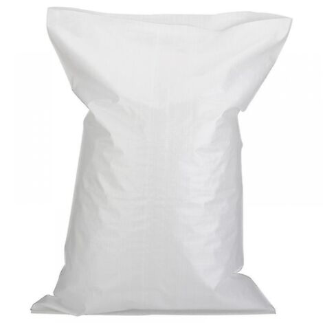 BEBUSINGOTO 10 X sacs poubelle blancs tissés solides de 50 x 80 cm - Sac à déchets de jardin de constructeur (1/5)