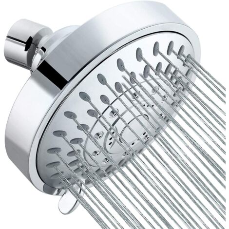 BEBUSINGOTO Pommeau de douche fixe haute pression, 5 modes de pulvérisation, buse autonettoyante, facile à installer (1/5)