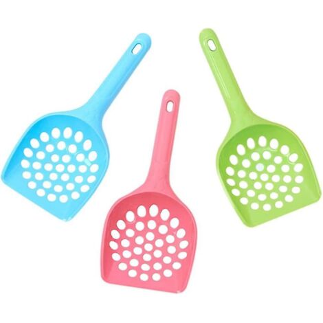 BEBUSINGOTO Pelle à litière pour chat, creuse et légère, Portable, avec poignée en plastique, 3 pièces (1/5)