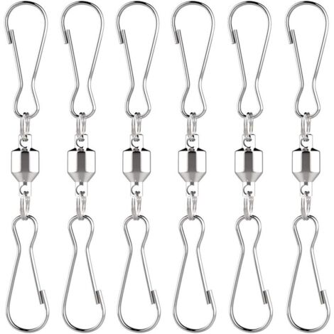 BEBUSINGOTO Doubles clips pivotants – Cintres à vent en spirale, queues en spirale, chaussettes à vent, pour faire tourner les manches à air et tous les cerfs-volants, pots de fleurs, plantes (1/4)