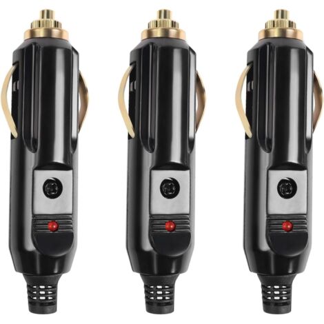 BEBUSINGOTO Lot de 3 prises mâles pour allume-cigare 12 V, prise auxiliaire 20 A, prise allume-cigare 12 V/24 V en bakélite