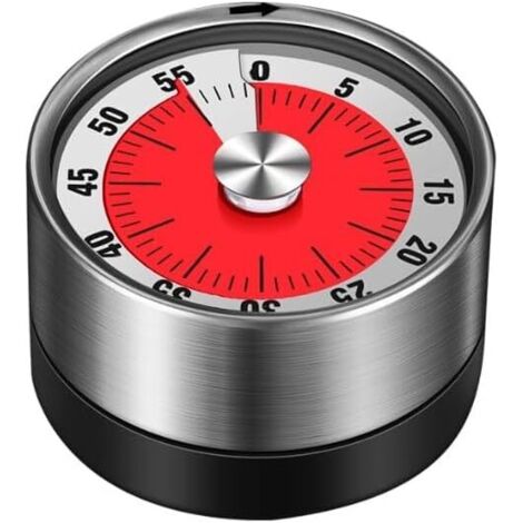 BEBUSINGOTO Minuterie Mécanique De Cuisine Blanc Cuisine Gestionnaire De Temps Magnétique Minuterie Cuisine Rotative en Acier Inoxydable Compte Rebours (1/5)