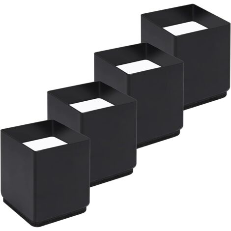 BEBUSINGOTO Rehausseur Pieds de Lit Lot de 4 Acier Carbone, Risers de Meubles Ajoutent Hauteur de 5CM, Supportent 10000 lbs, Rehausseurs de Table, Carré 65 cm