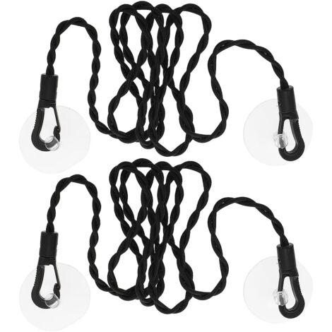 BEBUSINGOTO Lot de 2 cordes à linge de voyage élastiques portables coupe-vent avec crochets et ventouses pour l'extérieur, voyage et camping (1/4)