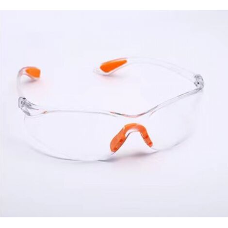 BEBUSINGOTO Lunettes de Sécurité Transparentes - Lunettes de Protection avec Verres en Plastique, Pont-de-Nez et Embouts de Branches en Caoutchouc pour Plus de Confort - Lunette Transparente PC (1/5)